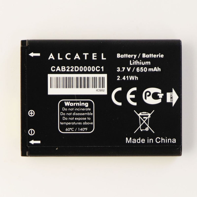 Alcatel Rechargeable 650mAh Lithium Battery (CAB22D0000C1) 3.7V for OneTouch 665 - Alcatel - Simple Cell Shop, Free shipping from Maryland!
