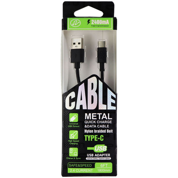 NEM Universal 6-Foot (USB-C) to USB Charge & Sync Cable - Black - High Speed - Simple Cell Shop, Free shipping from Maryland!