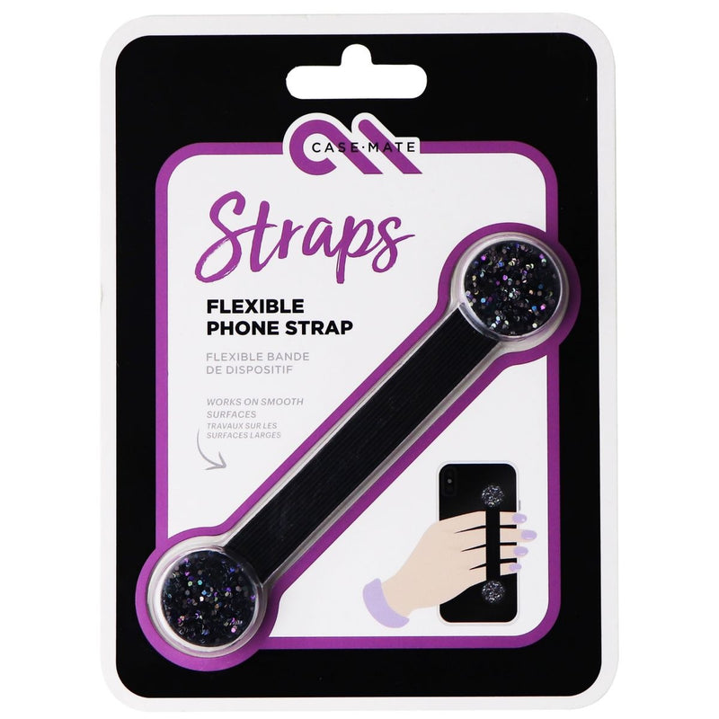 Case-Mate Straps Series Flexible Adhesive Phone Strap - Black Glitter - Case-Mate - Simple Cell Shop, Free shipping from Maryland!