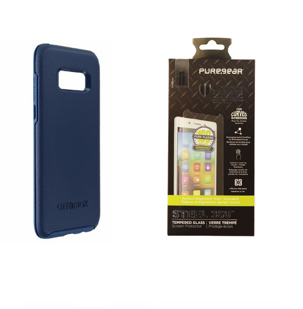 Otterbox Symmetry Blue Case & PureGear Screen Protector for Samsung Galaxy S8 - OtterBox - Simple Cell Shop, Free shipping from Maryland!