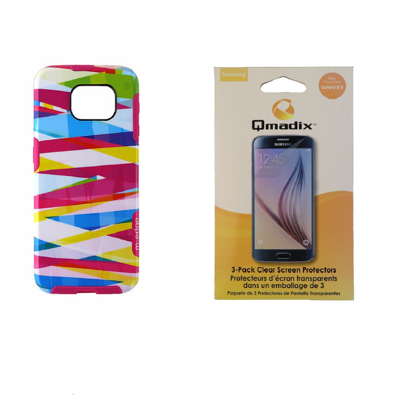 M-Edge Echo Multicolor Bands Case + Qmadix Screen Protector 3-Pack for Galaxy S6 - M-Edge - Simple Cell Shop, Free shipping from Maryland!