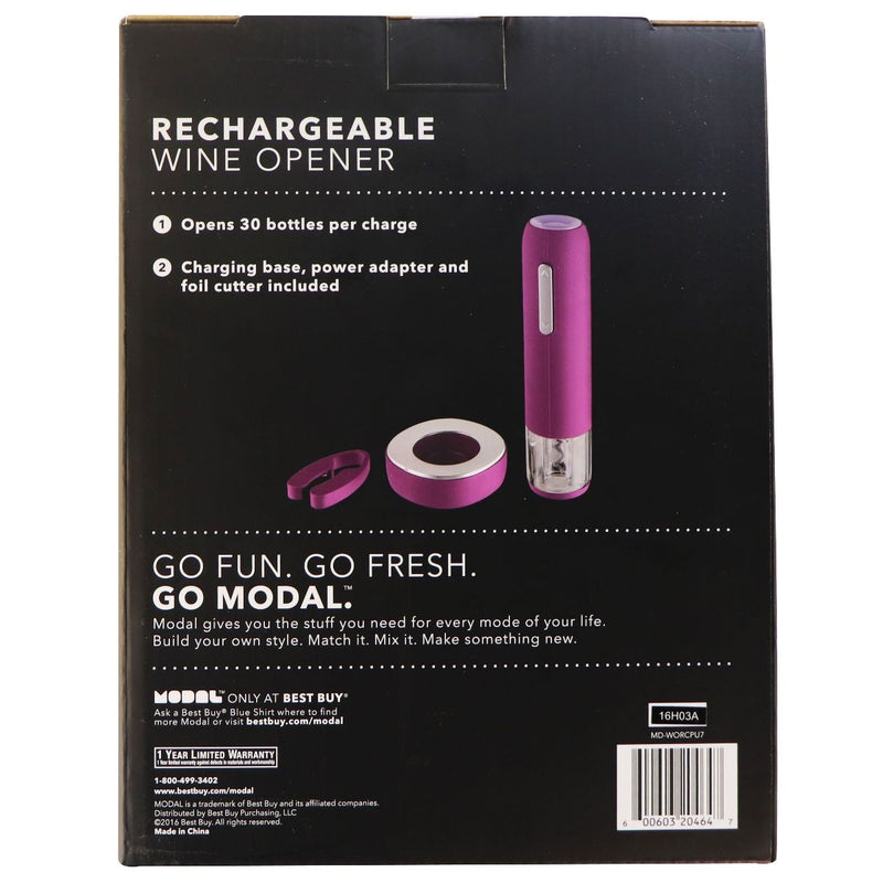 Modal Rechargeable Wine Opener and Base with Foil Cutter - Matte Purple - Modal - Simple Cell Shop, Free shipping from Maryland!