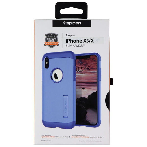 Spigen Slim Armor with Kickstand Case for Apple iPhone XS / iPhone X - Violet - Spigen - Simple Cell Shop, Free shipping from Maryland!