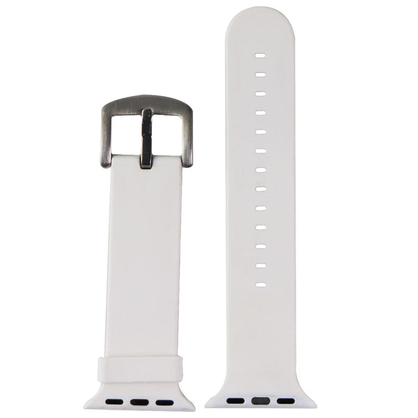 40mm Silicone Band for Apple Watch All Series 40 & 38mm Cases - White/Silver - Unbranded - Simple Cell Shop, Free shipping from Maryland!