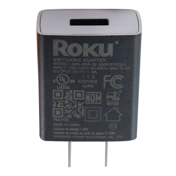 5V/1A Wall Adapter Single USB Port (ADS-6RA-06) - Black - Roku - Simple Cell Shop, Free shipping from Maryland!