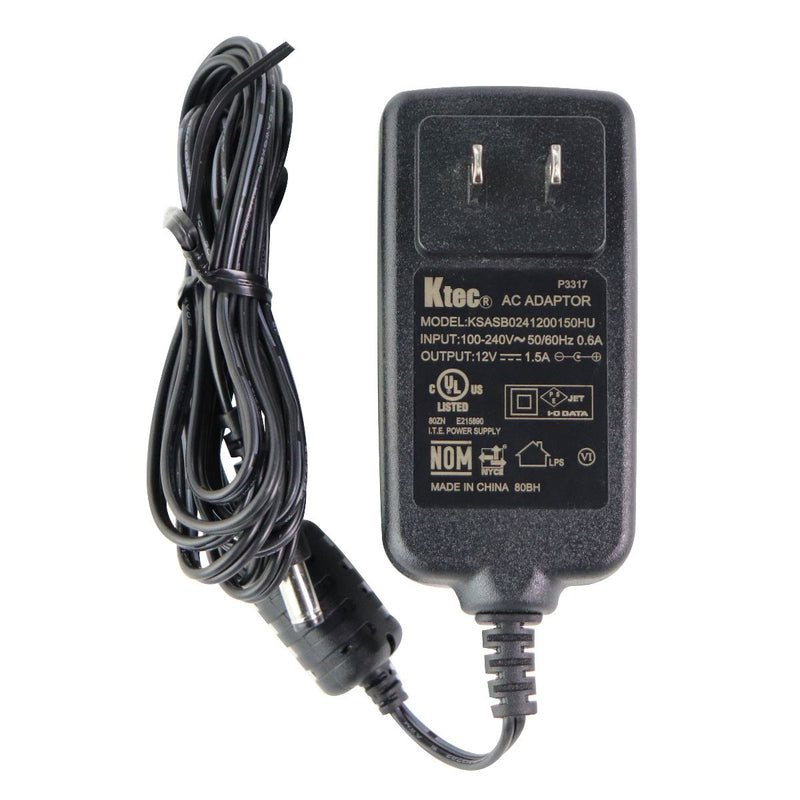 Ktec (12V/1.5A) AC Adapter Wall Charger - Black (KSASB0241200150HU) - Ktec - Simple Cell Shop, Free shipping from Maryland!