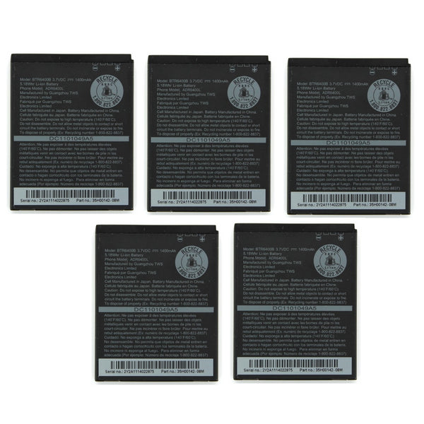 KIT 5x HTC Rechargeable 1,400mAh OEM Battery (BTR6400B) for MyTouch 4G - HTC - Simple Cell Shop, Free shipping from Maryland!
