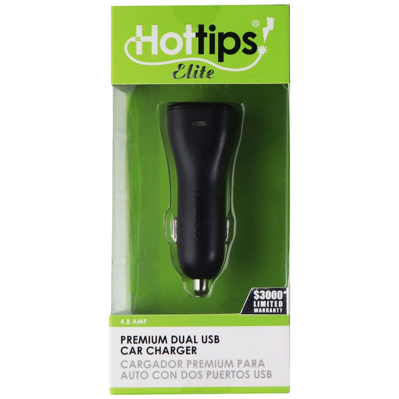 Hottips Elite 4.8-Amp Dual Port Car Charging Adapter - Black - Hottips - Simple Cell Shop, Free shipping from Maryland!