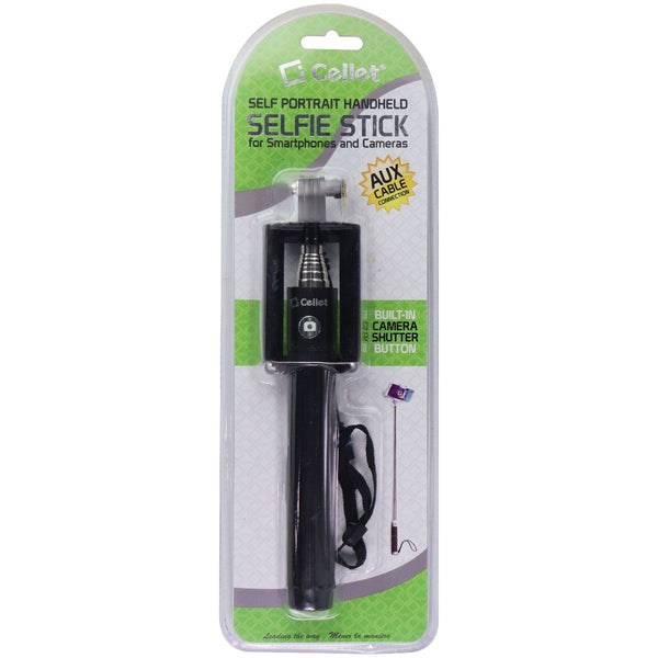 Cellet Selfie Stick with 6-ft Extendable Arm - 3.5mm Wired (ACPOD4BK) - Cellet - Simple Cell Shop, Free shipping from Maryland!