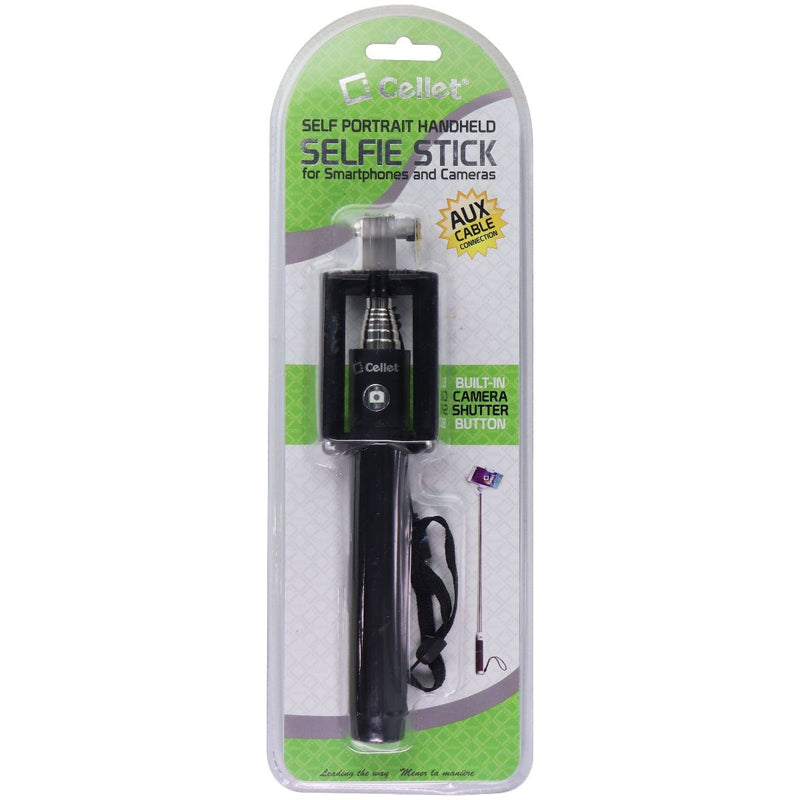 Cellet Selfie Stick with 6-ft Extendable Arm - 3.5mm Wired (ACPOD4BK) - Cellet - Simple Cell Shop, Free shipping from Maryland!