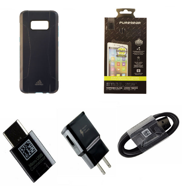 Samsung Galaxy S8 Accessory Kit with Case, Screen Protector, and Charging Kit - Adidas - Simple Cell Shop, Free shipping from Maryland!