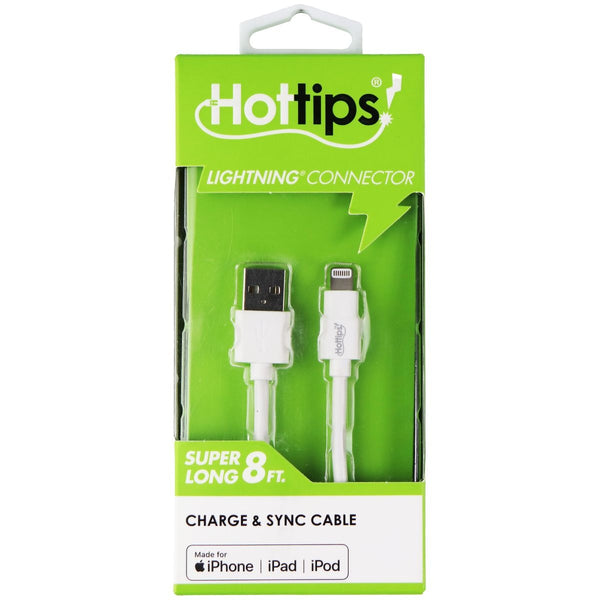 Hottips 8Ft USB Charge and Sync Cable for iPhones - White - Hottips - Simple Cell Shop, Free shipping from Maryland!