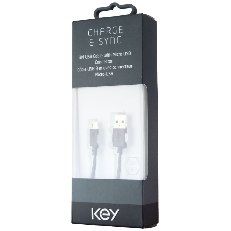 Key ( CDSM30058BLK ) 10Ft Charge & Sync USB Cable for Micro USB Devices - Black - Key - Simple Cell Shop, Free shipping from Maryland!