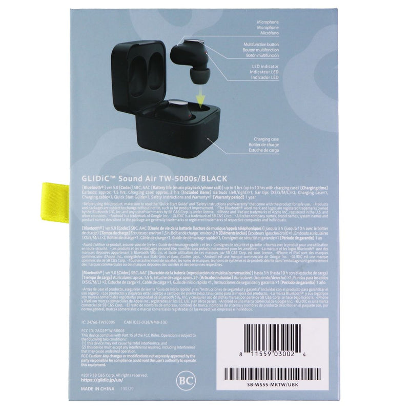 GLIDiC Sound Air TW-5000s True Wireless Earbuds with Charging Case - Black - GLIDiC - Simple Cell Shop, Free shipping from Maryland!