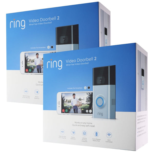 2x Ring Video Doorbell V2 Wire-Free Wi-Fi 1080p Video Doorbell (KIT of 2) - Ring - Simple Cell Shop, Free shipping from Maryland!