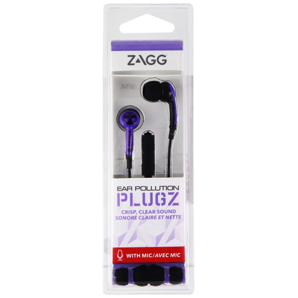 ZAGG Ear Pollution Plugz 3.5mm Wired Headphones with Mic - Purple/Black - Zagg - Simple Cell Shop, Free shipping from Maryland!