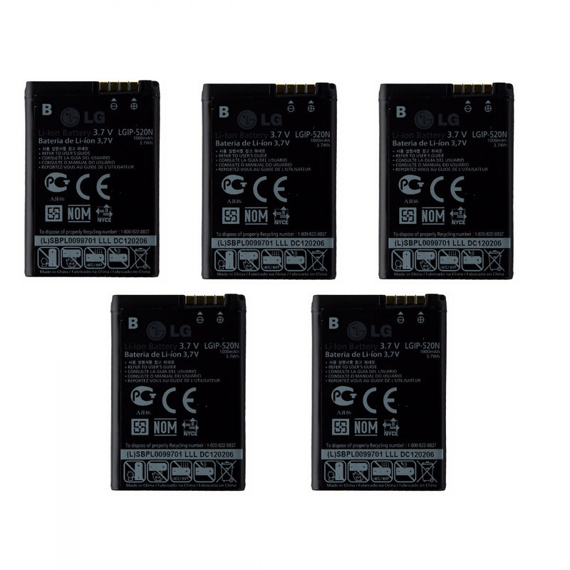 KIT 5x 1000 mAh Replacement Battery (LGIP-520N) for LG Chocolate / GD900 / GW505 - LG - Simple Cell Shop, Free shipping from Maryland!