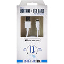 Infinitek 10-ft Charge and Sync (USB) Cable for iPhone, iPad, and iPod - White - Infinitek - Simple Cell Shop, Free shipping from Maryland!
