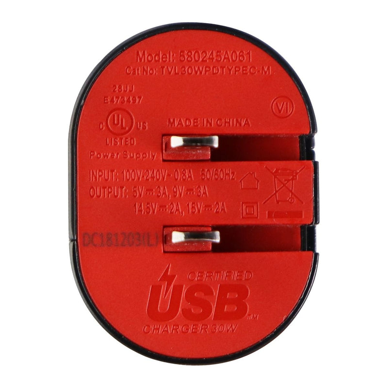 Verizon 30-Watt USB-C Adaptive Wall Charger - Black/Red (580245A061) - Verizon - Simple Cell Shop, Free shipping from Maryland!