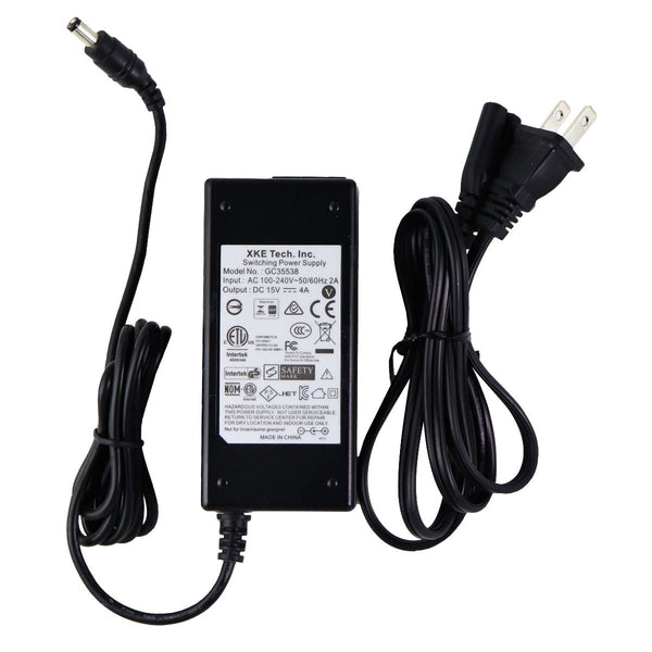 XKE Tech (GC35538) Wall Charger 15V/4A Power Supply - Black (GC35538) - XKE - Simple Cell Shop, Free shipping from Maryland!