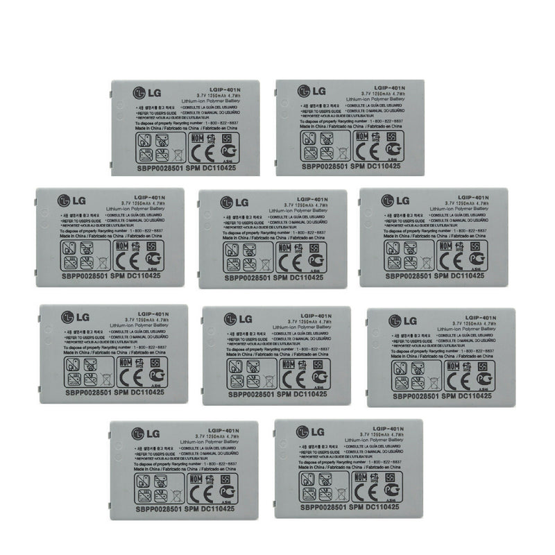 KIT 10x LG LGIP-401N 1250 mAh Replacement Battery for LG Rmor Touch - LG - Simple Cell Shop, Free shipping from Maryland!