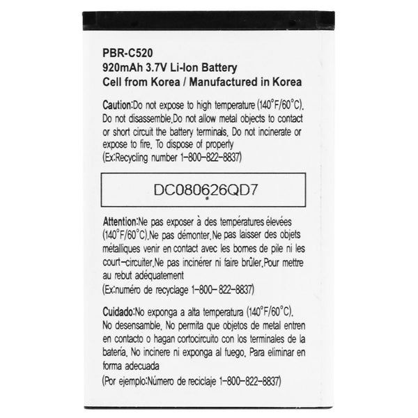 OEM Pantech PBR-C520 920 mAh Replacement Battery for Breeze C520 - Pantech - Simple Cell Shop, Free shipping from Maryland!