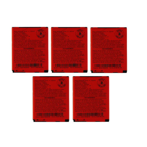 KIT 5x HTC btr6425b 3.7v 1620mAh Lithium Ion Battery for HTC Rezound - Red - HTC - Simple Cell Shop, Free shipping from Maryland!