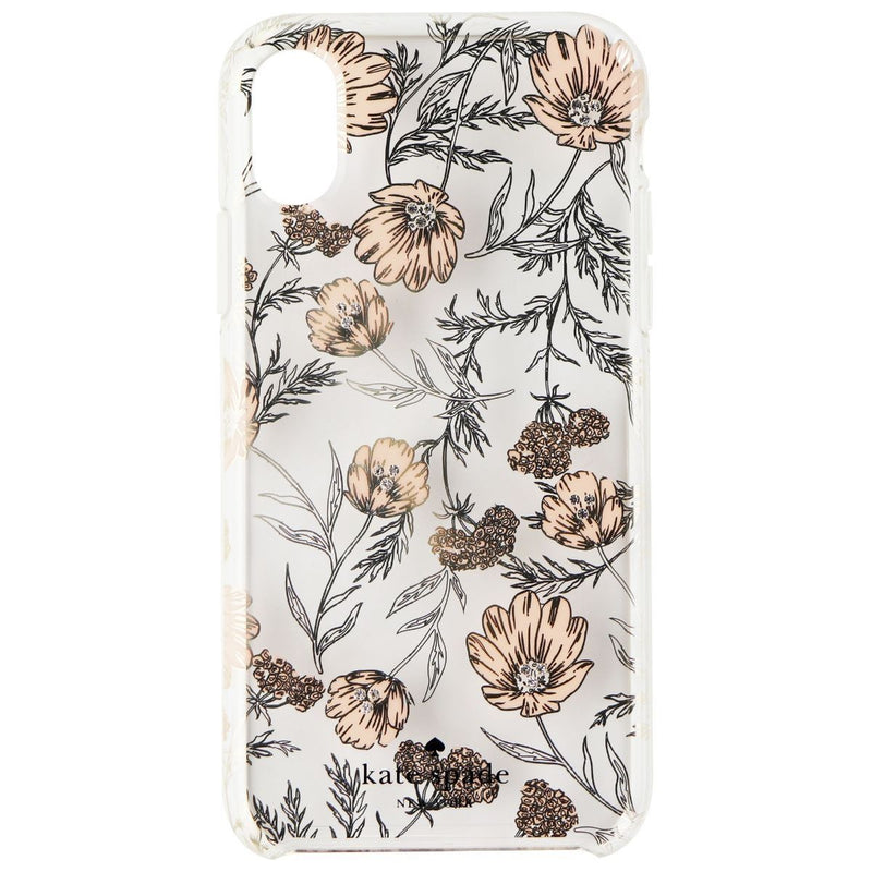 Kate Spade Hardshell Case for Apple iPhone XS / X - Pink & Gold Flowers w/ Gems - Kate Spade - Simple Cell Shop, Free shipping from Maryland!
