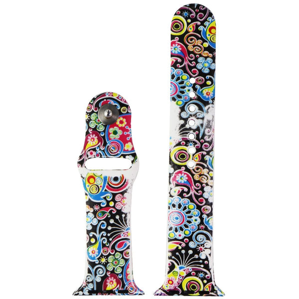 44mm Silicone Band for Apple Watch All Series 44 & 42mm Cases - Multi Paisley - Unbranded - Simple Cell Shop, Free shipping from Maryland!