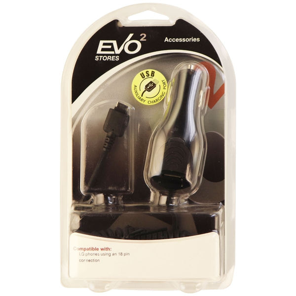 Evo2 Accessories Car Charger w/ 18 pin connector and USB port - Black - CC24 - Unbranded - Simple Cell Shop, Free shipping from Maryland!