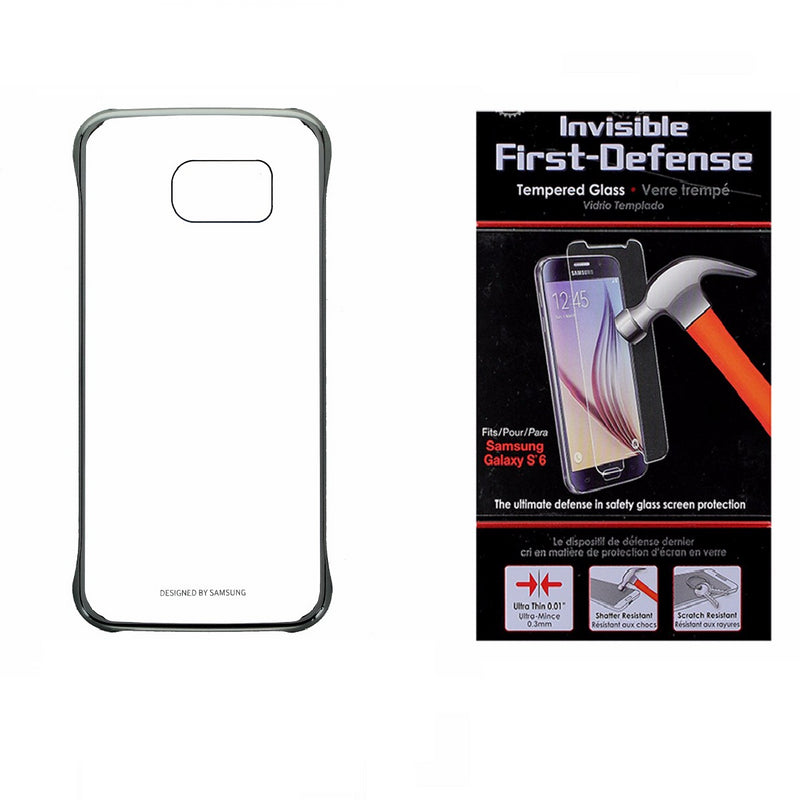 Samsung Clear/Silver Case + Qmadix Glass Screen Protector for Samsung Galaxy S6 - Samsung - Simple Cell Shop, Free shipping from Maryland!