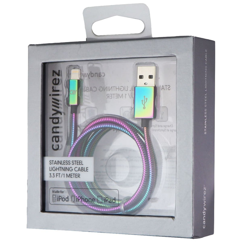 Candywirez 3.3-Ft Stainless Steel USB Charge & Sync MFi Cable for Apple - Multi - Candywirez - Simple Cell Shop, Free shipping from Maryland!