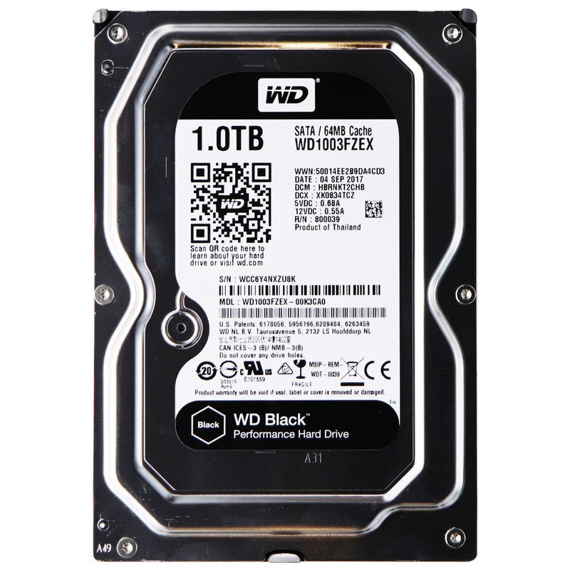 Western Digital WD,Performance 1TB 7200 RPM SATA 6.0Gb/s 3.5 - Western Digital - Simple Cell Shop, Free shipping from Maryland!
