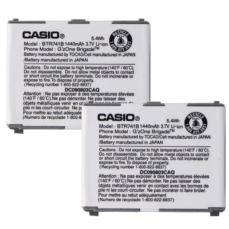 KIT 2x OEM Casio BTR741B 1390 mAh Replacement Battery for C741 Brigade - Casio - Simple Cell Shop, Free shipping from Maryland!
