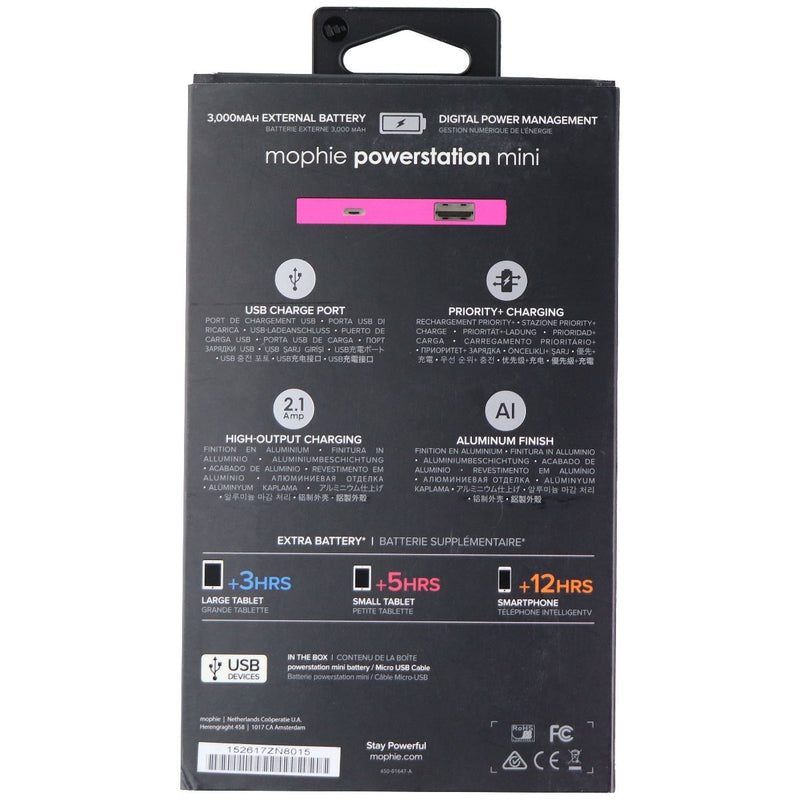 Mophie Powerstation Mini 3,000 mAh Battery with USB Charge Port - Pink - Mophie - Simple Cell Shop, Free shipping from Maryland!