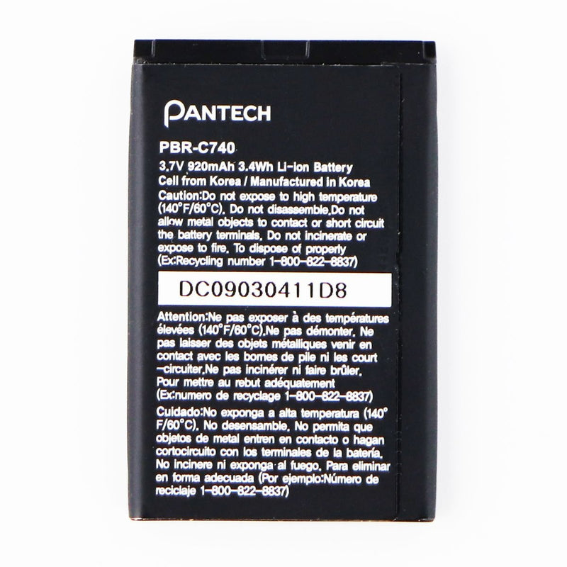 Pantech Rechargeable OEM 920mAh Battery (PBR-C740) 3.7V - Pantech - Simple Cell Shop, Free shipping from Maryland!