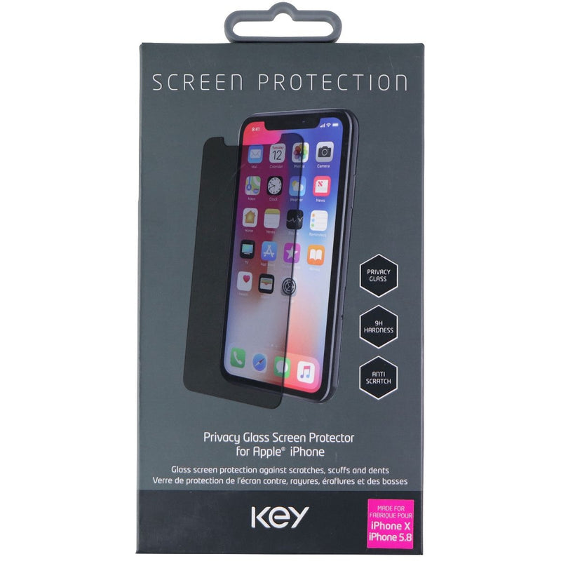 Key Privacy Glass Screen Protector for Apple iPhone Xs and iPhone X - Tinted - Key - Simple Cell Shop, Free shipping from Maryland!