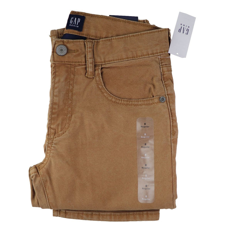 GAP Denim - Adjustable Waist Stretch Straight Pants - Boys 8 / Regular - Brown - GAP - Simple Cell Shop, Free shipping from Maryland!