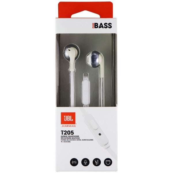 JBL T205 Pure Bass Wired 3.5mm Headphones - White/Silver - JBL - Simple Cell Shop, Free shipping from Maryland!