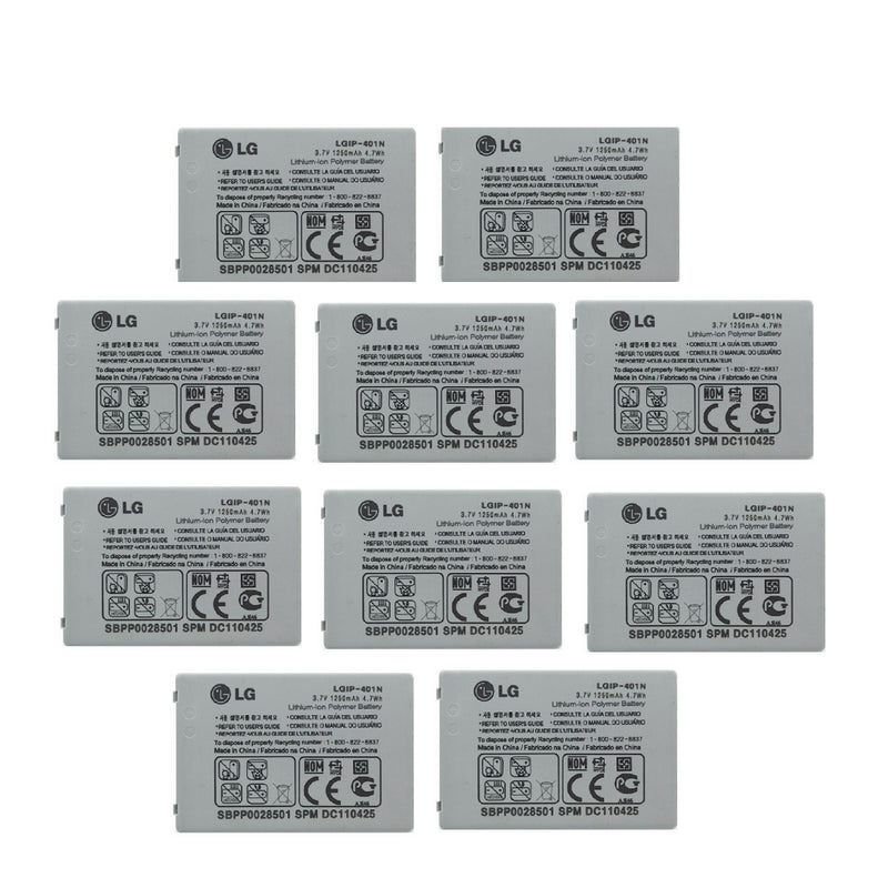 KIT 10x LG LGIP-401N Battery For LN510 Rumor Touch SBPP0028501 1250 mAH - LG - Simple Cell Shop, Free shipping from Maryland!