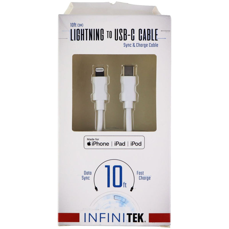 Infinitek 10-ft (USB-C) Cable for iPhone, iPad, and iPod - White - Infinitek - Simple Cell Shop, Free shipping from Maryland!
