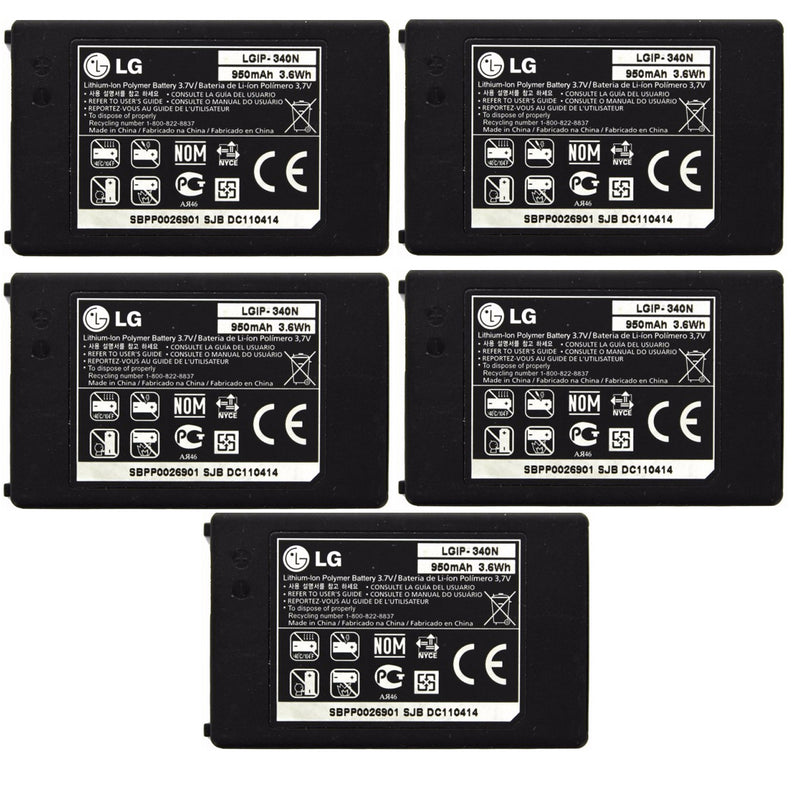 KIT 5x LG LGIP-340N 950 mAh Replacement Battery for LG GR500 Rumor 2 Tritan - LG - Simple Cell Shop, Free shipping from Maryland!