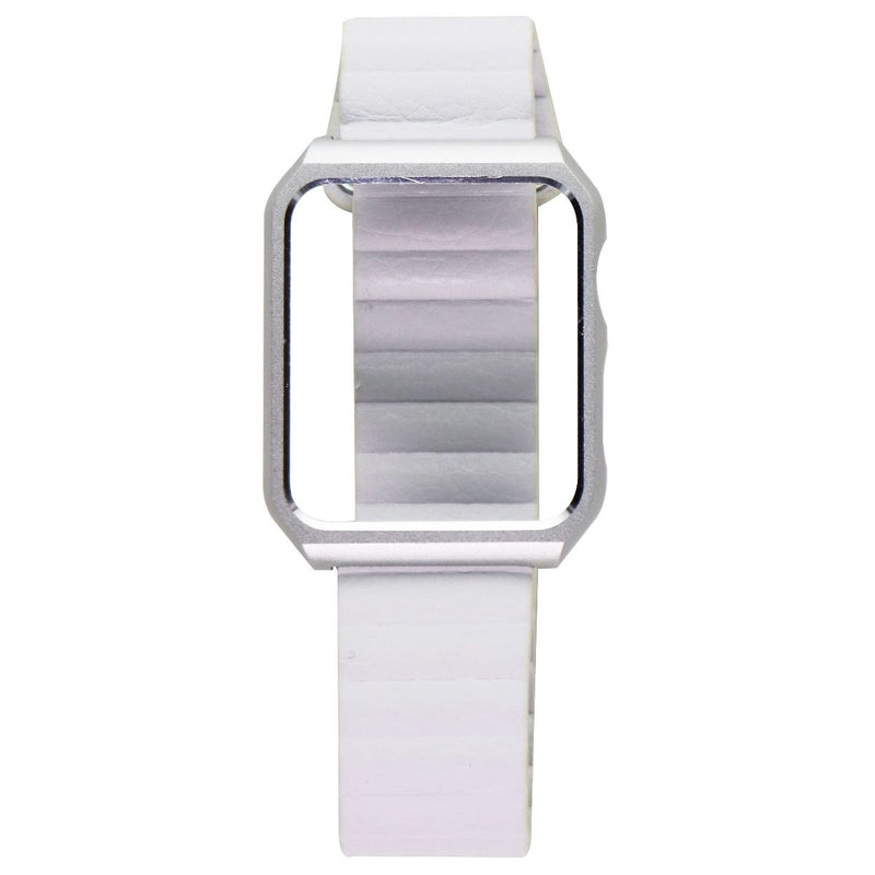 42mm Metal Frame + Magnetic Soft Band for Apple Watch 42mm 3/2/1 - Silver/White - Unbranded - Simple Cell Shop, Free shipping from Maryland!