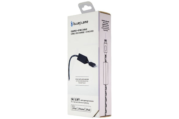 BlueFlame (1M / 3.3FT) Braided USB Charging and Sync Cable - Black - Blueflame - Simple Cell Shop, Free shipping from Maryland!