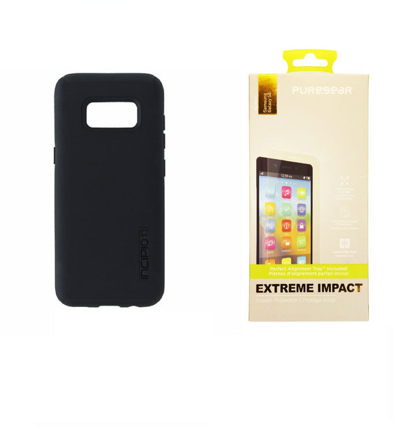 Black Incipio DualPro Case and PureGear Screen Protector KIT for Galaxy S8 - Incipio - Simple Cell Shop, Free shipping from Maryland!