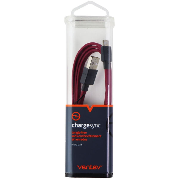Ventev 3.3-Foot (Micro-USB) to USB Charge and Sync Flat Cable - Maroon/Gray - Ventev - Simple Cell Shop, Free shipping from Maryland!