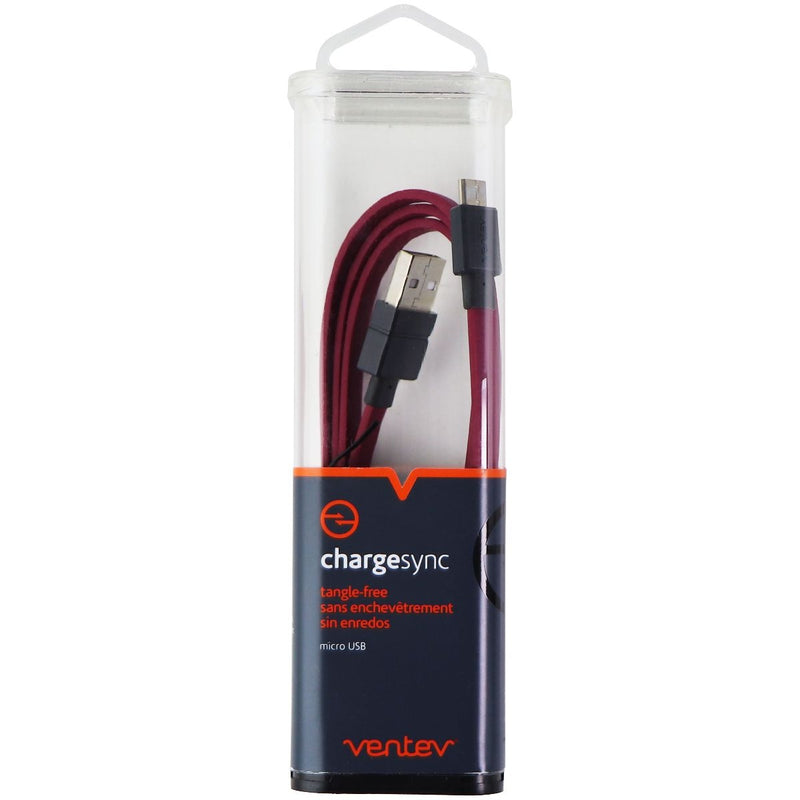 Ventev 3.3-Foot (Micro-USB) to USB Charge and Sync Flat Cable - Maroon/Gray - Ventev - Simple Cell Shop, Free shipping from Maryland!