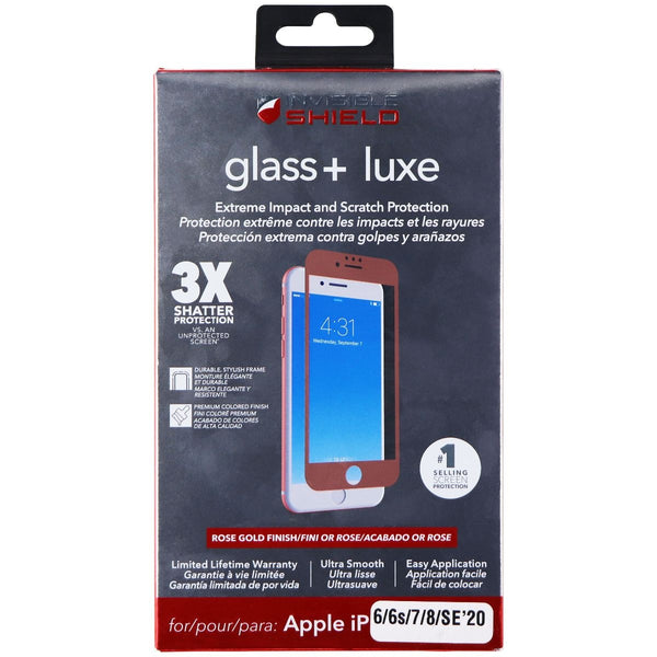 ZAGG InvisibleShield Glass + Luxe for iPhone SE (2020) / 8 7 6s - Rose Gold - Zagg - Simple Cell Shop, Free shipping from Maryland!