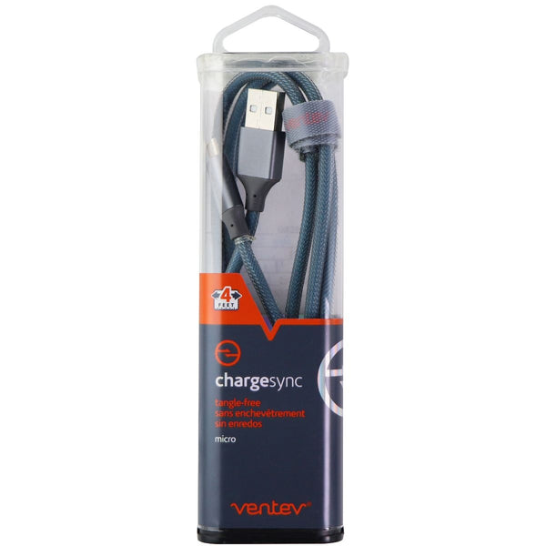 Ventev 4-Ft ChargeSync Braided Alloy (Micro-USB) to USB Cable - Cobalt Blue/Gray - Ventev - Simple Cell Shop, Free shipping from Maryland!