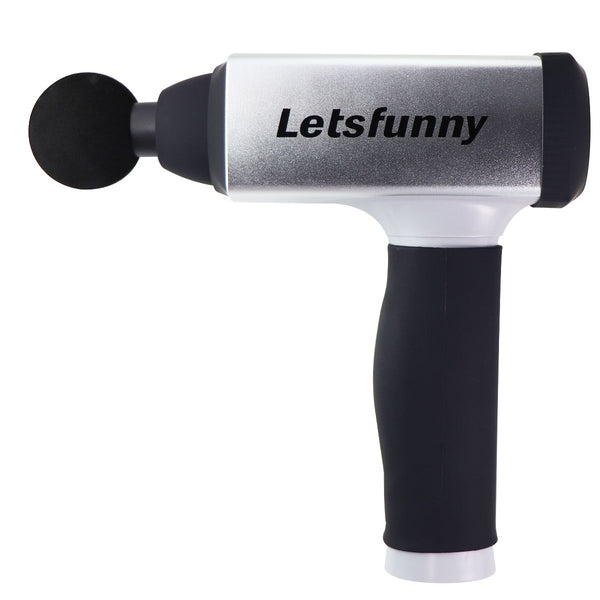 LetsFunny Deep Tissue Muscle Percussion Massage Gun with 5 Attachments - Silver - LetsFunny - Simple Cell Shop, Free shipping from Maryland!